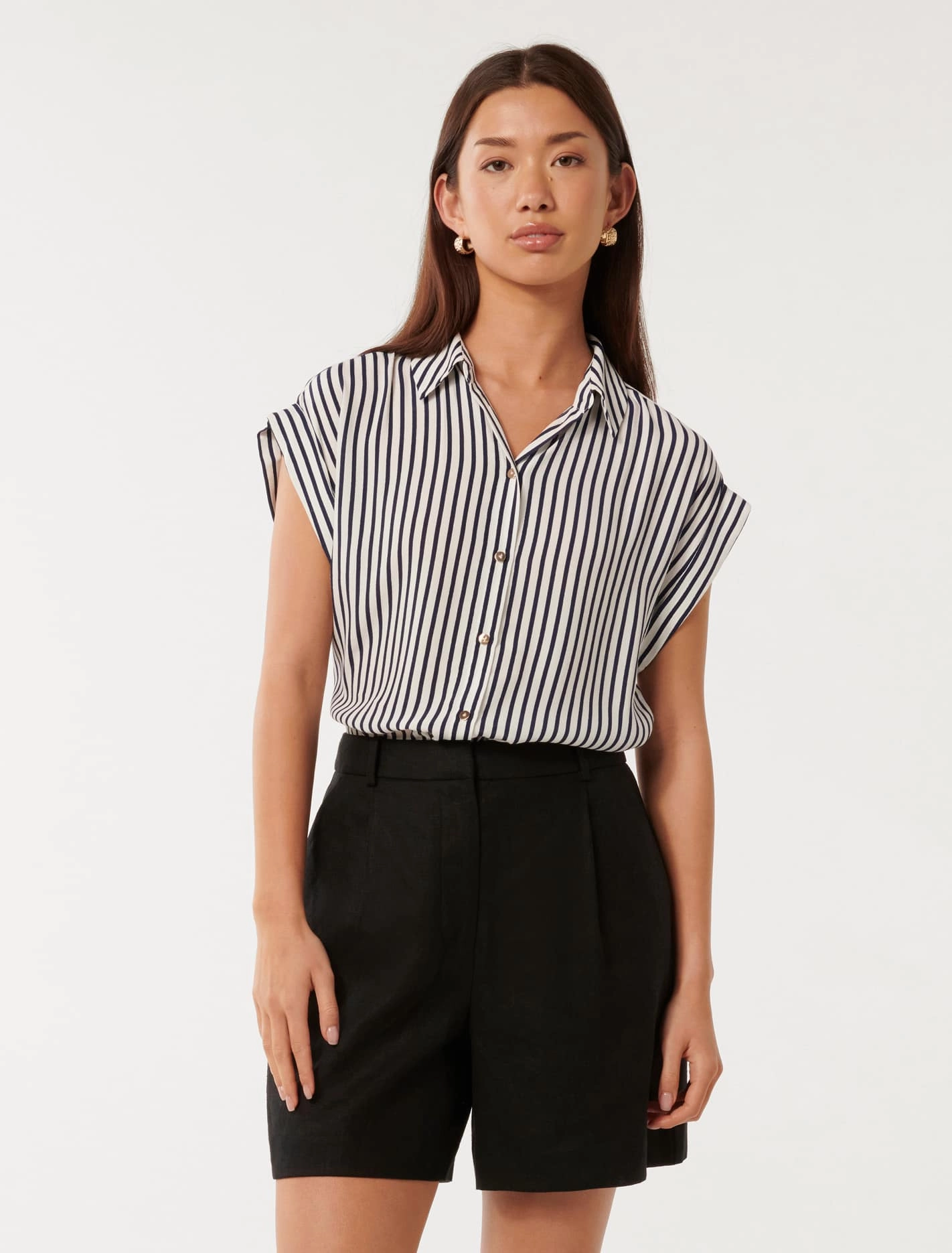 Rhea Easy Striped Shirt Bonded Seam Innovation Sleeveless Tee