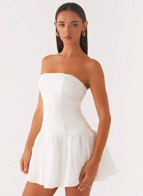 Meadow Dreams Mini Dress - White Self Power