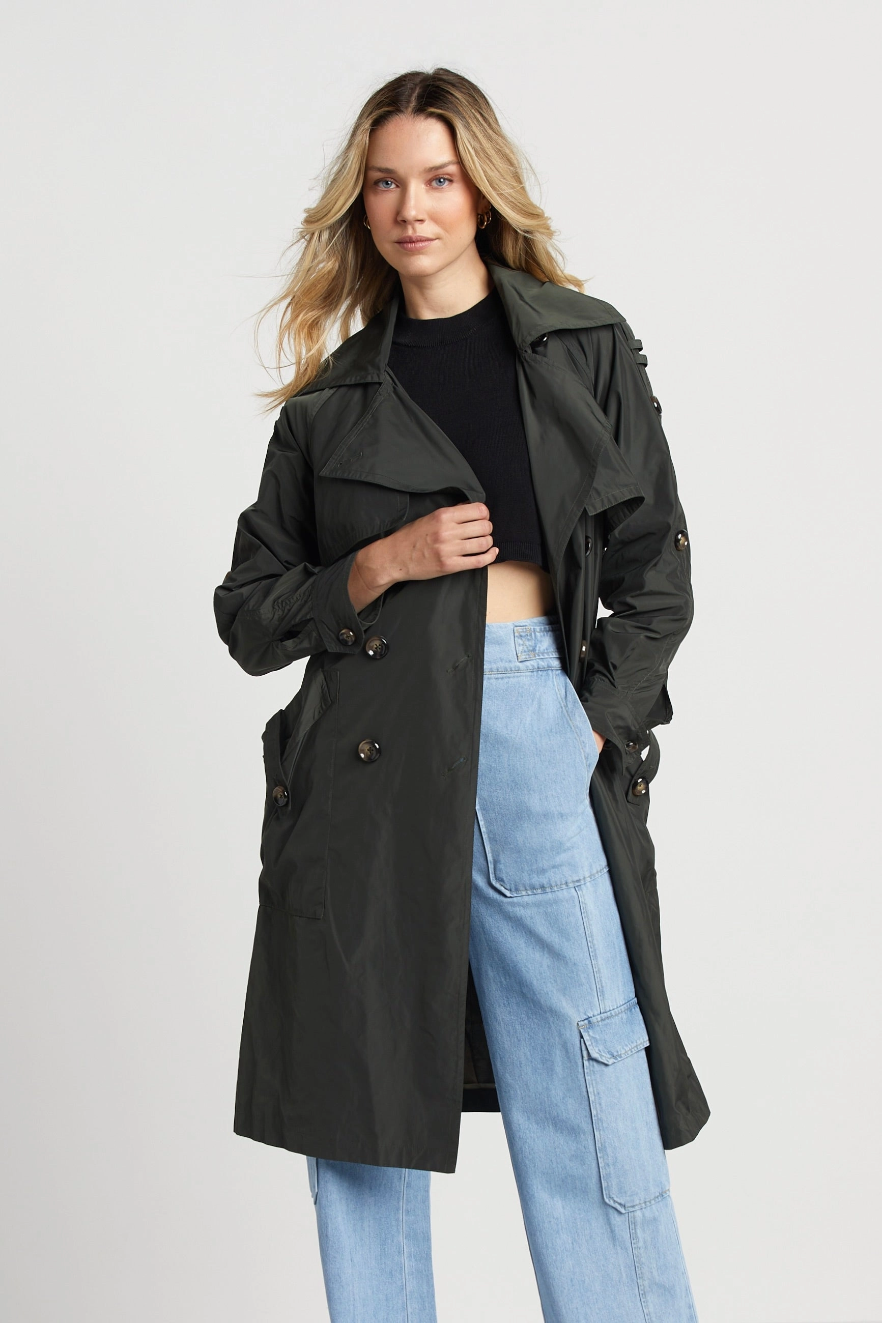 Raphael Trench Coat - Cilantro PocketPlacement