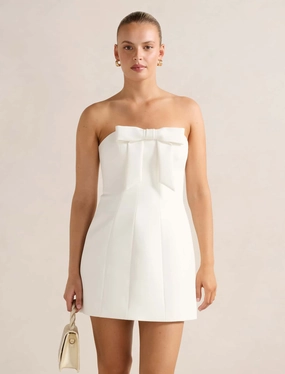 Classic Comfort Easy Elegance Harper Strapless Bow Mini Dress