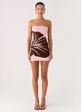 Kader Strapless Knit Mini Dress - Espresso Meadow Bold Cut Pure Motion