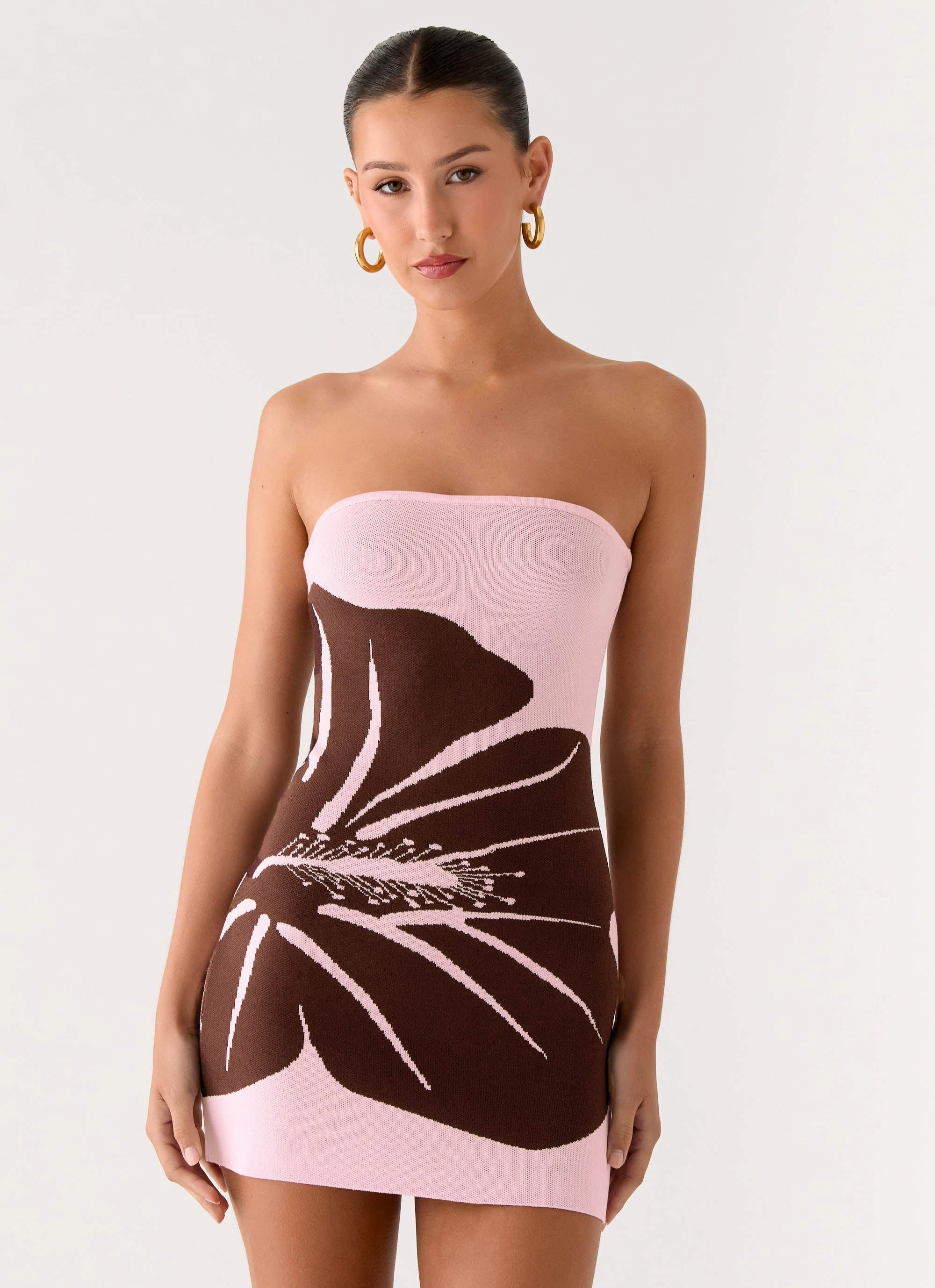 Kader Strapless Knit Mini Dress - Espresso Meadow Classic Move