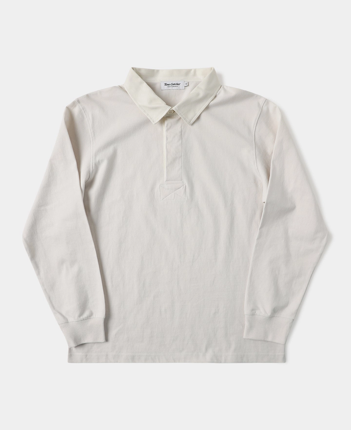 Classic Fit Jersey Tubular Rugby Shirt - Gray White Vintage Wash Eco-friendly