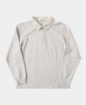 Classic Fit Jersey Tubular Rugby Shirt - Gray White Minimalist Style