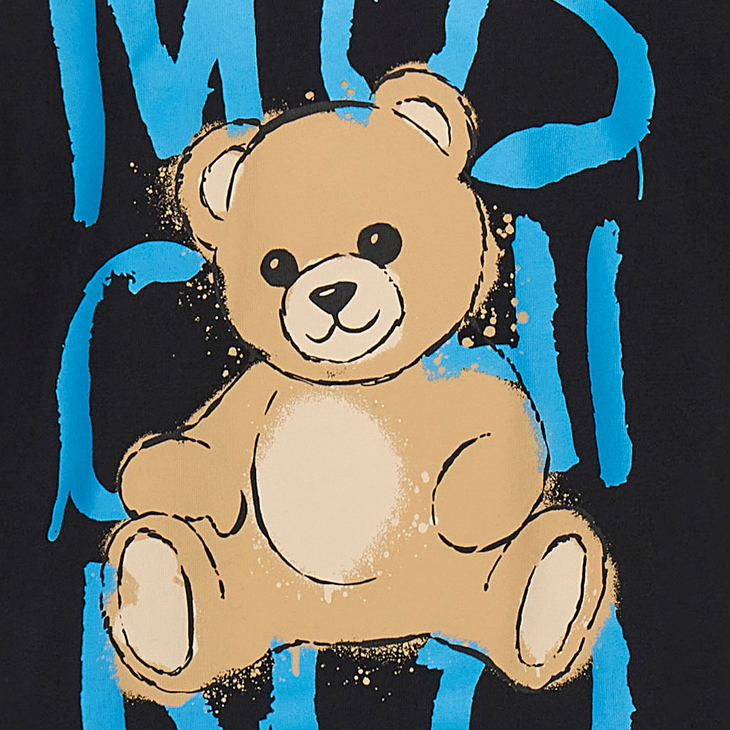 Zip Up Moschino Kids Teddy Logo Maxi T-shirt