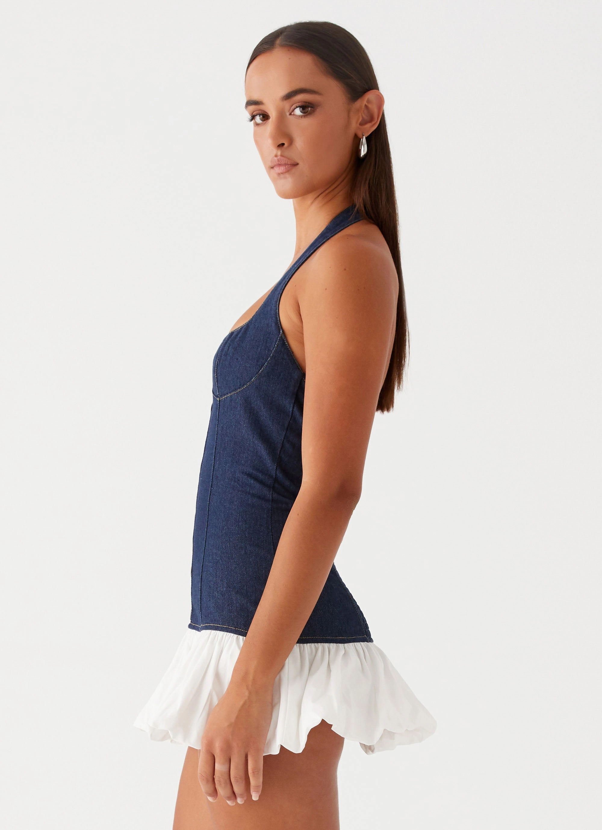 Georgina Denim Mini Dress - Blue Fashion Essential Wrap Charm
