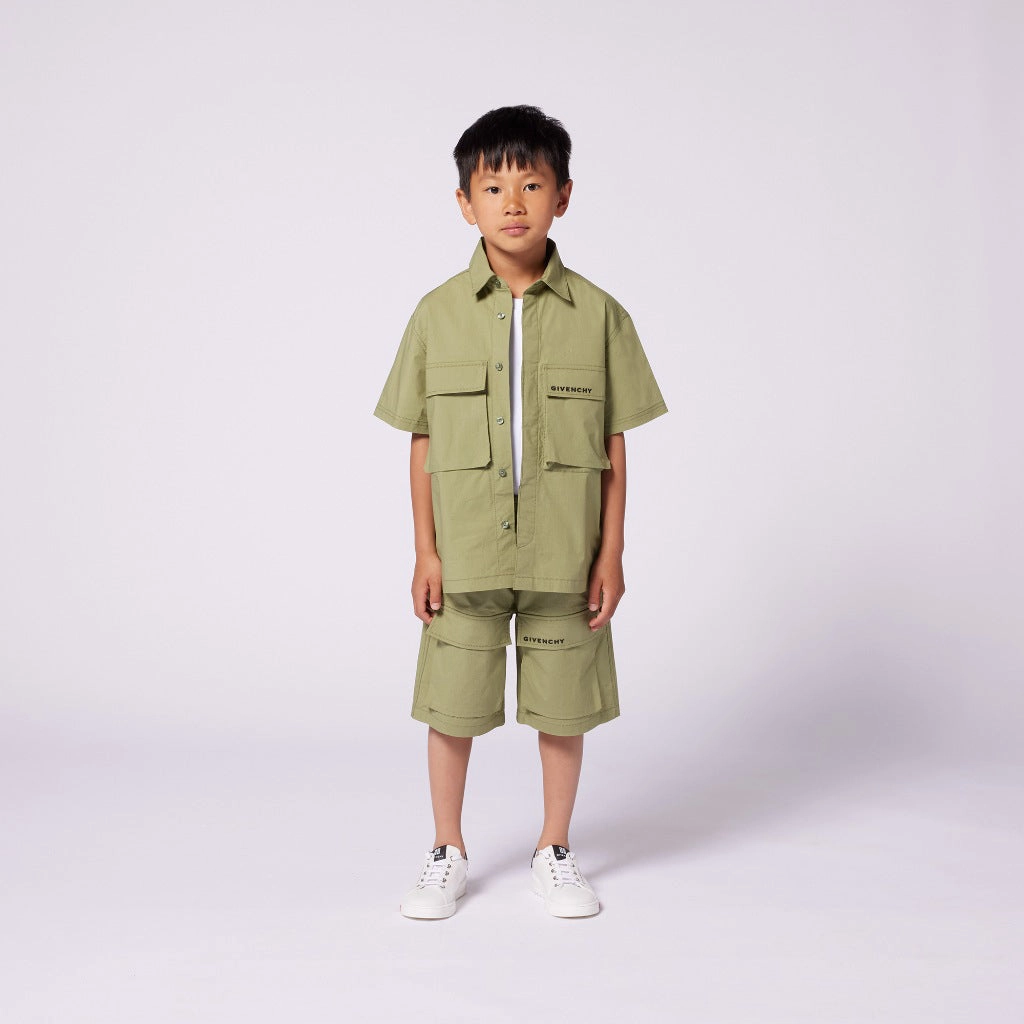 Givenchy Kids Safari Shirt Adjustable Hem Toggles Sun Protective Fabric