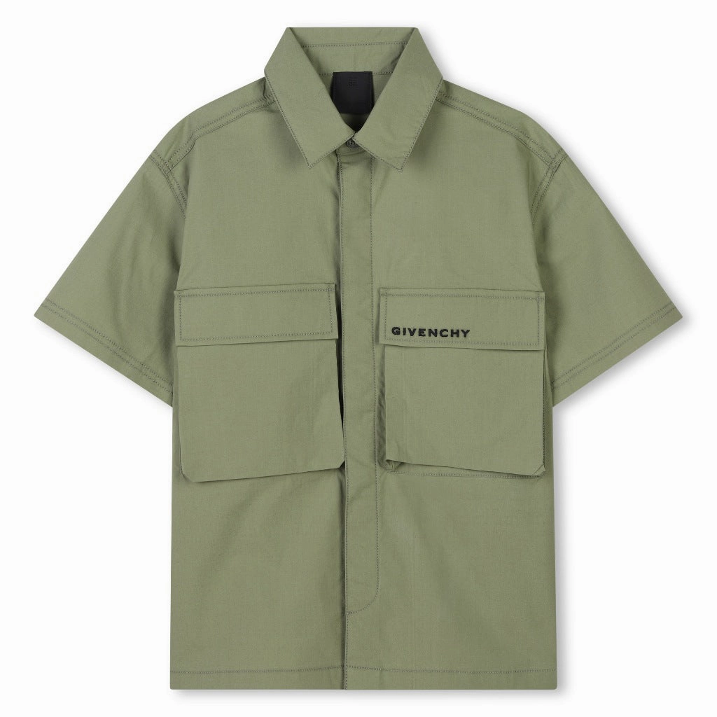 Givenchy Kids Safari Shirt LightReflectiveTrim Quick Release Fastener