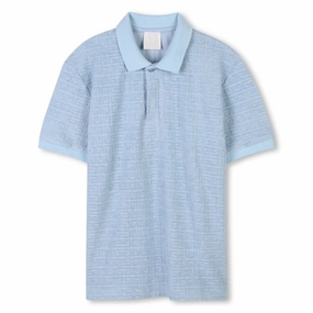Givenchy Kids Terry Four G Polo T-shirt NonRestrictive Cut Sustainable Fabric Blend