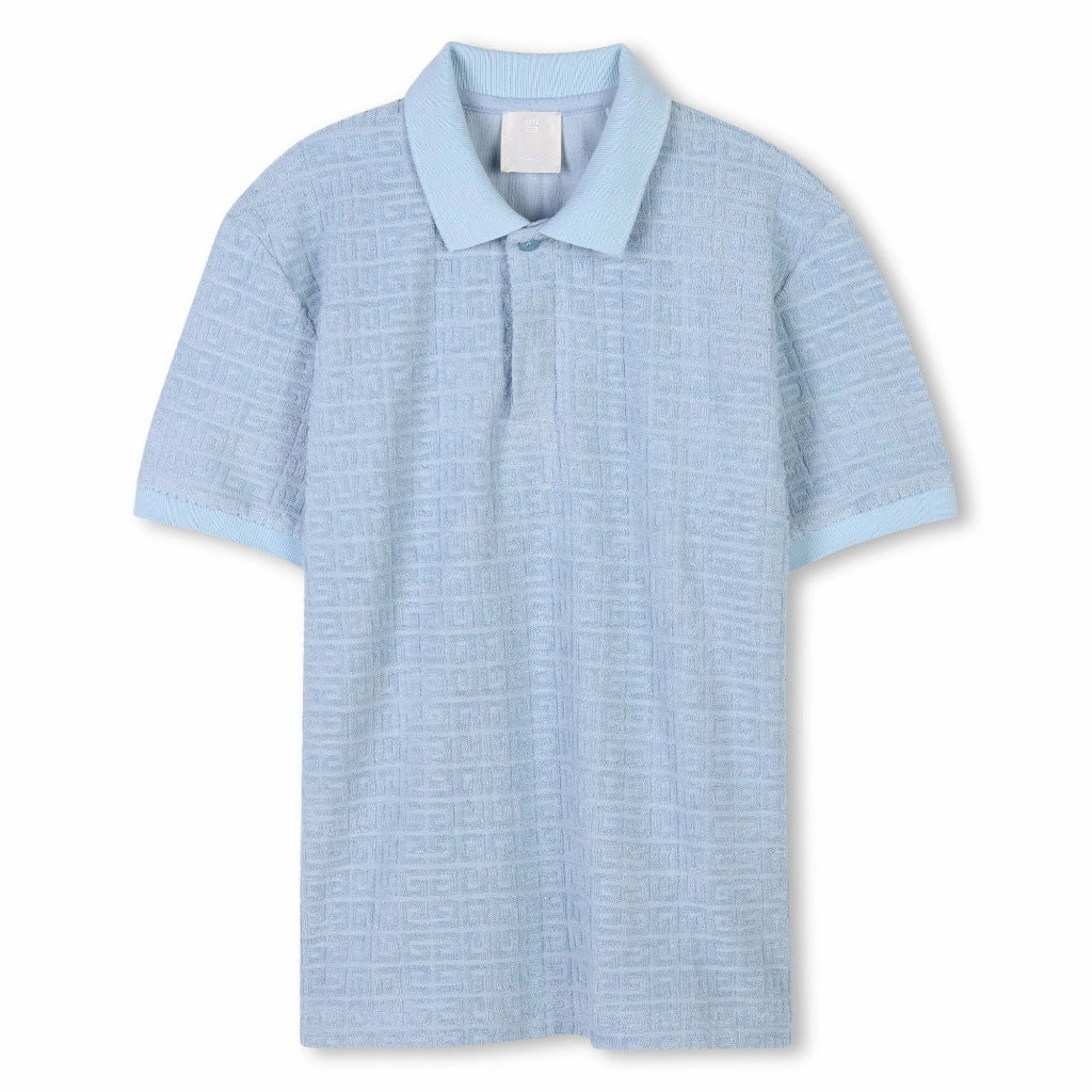 Givenchy Kids Terry Four G Polo T-shirt NonRestrictive Cut Sustainable Fabric Blend