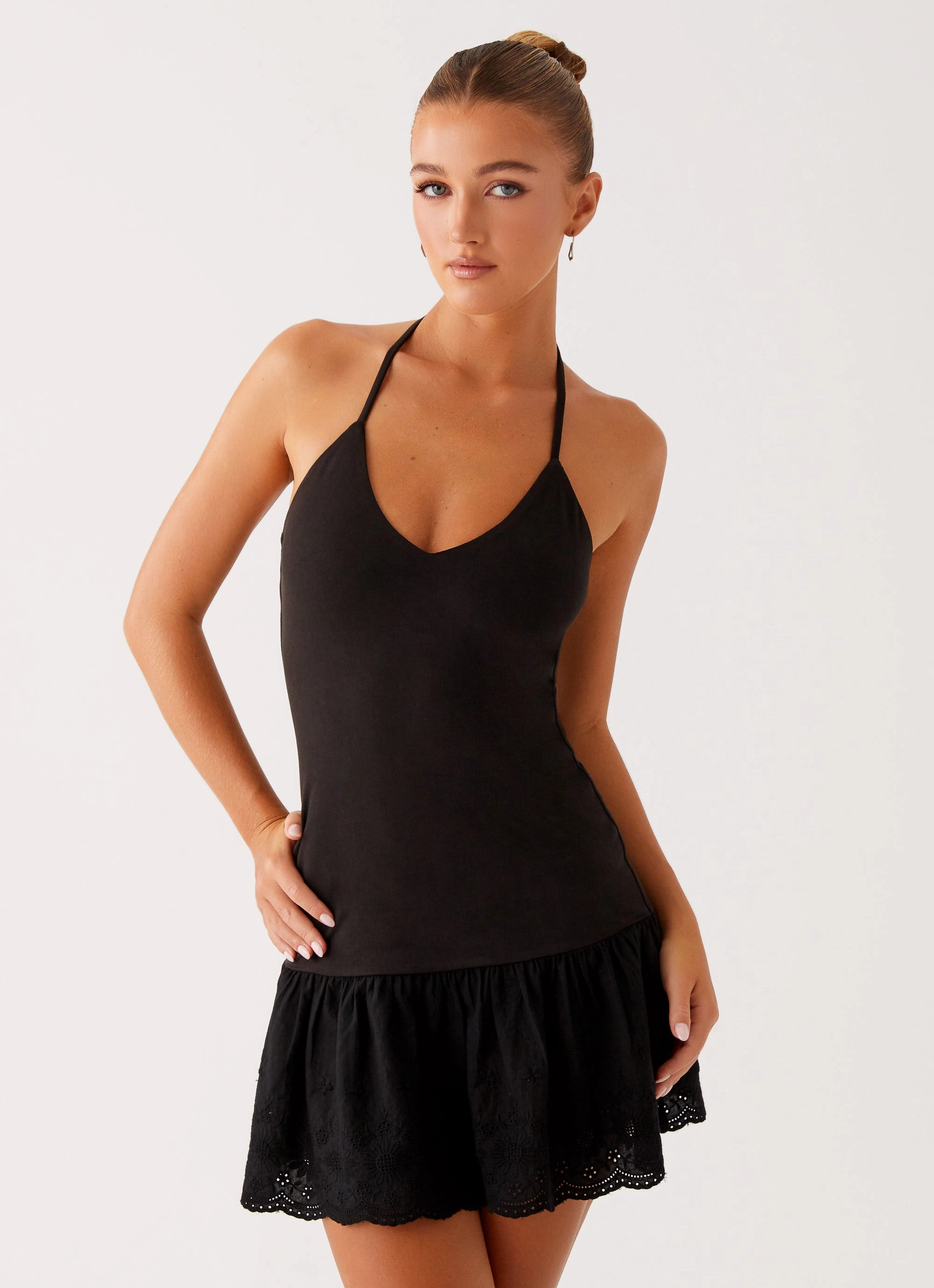 Amsterdam Mini Dress - Black Bright-Hue Tailored Comfort