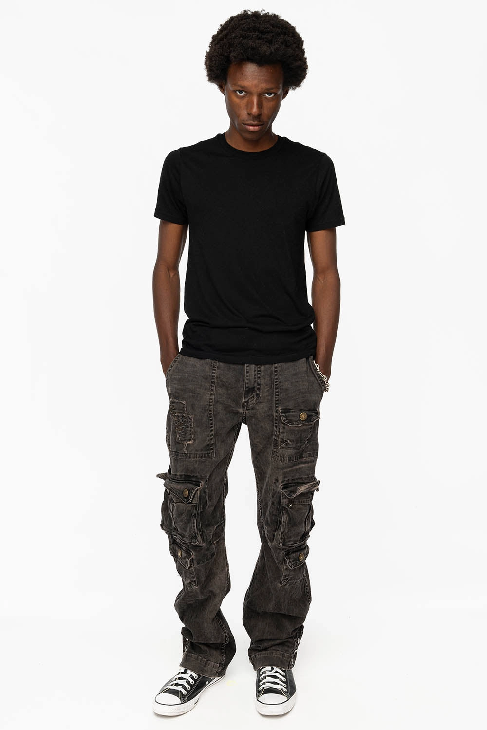 Style Simplicity ORIGINAL ROBIN??S JEAN CALL OF DUTY CARGO PANTS IN VINTAGE CHARCOAL WASH