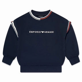 Emporio Armani Junior Logo-embroidered Cotton Jumper MoistureControl