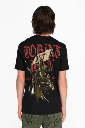 DRAGON KNIGHT TEE WITH GOLD FOIL PRINT IN BLACK Soft Base