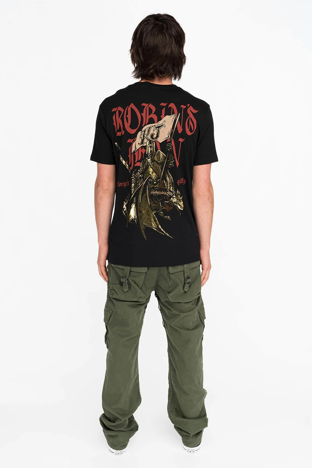 DRAGON KNIGHT TEE WITH GOLD FOIL PRINT IN BLACK Casual everyday wear Cozy Flex