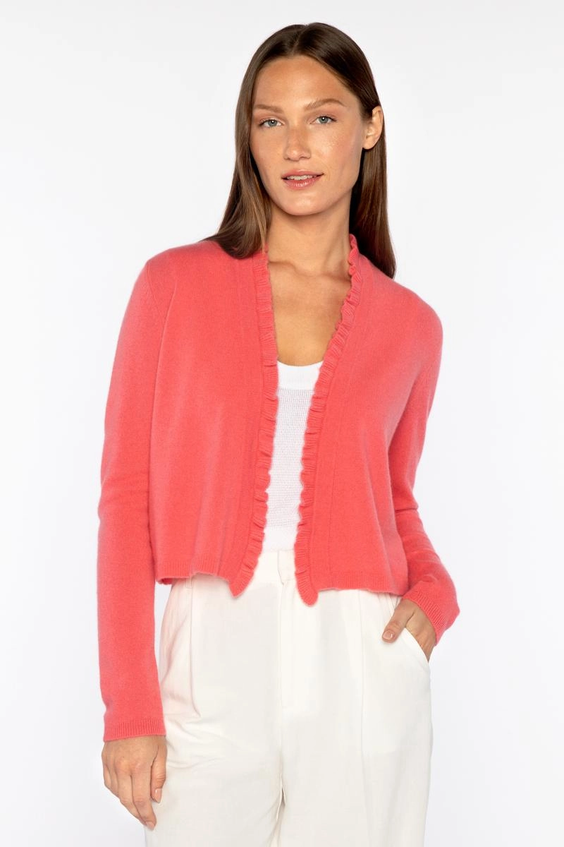 Soft Layers Ruffle Trim Cardigan