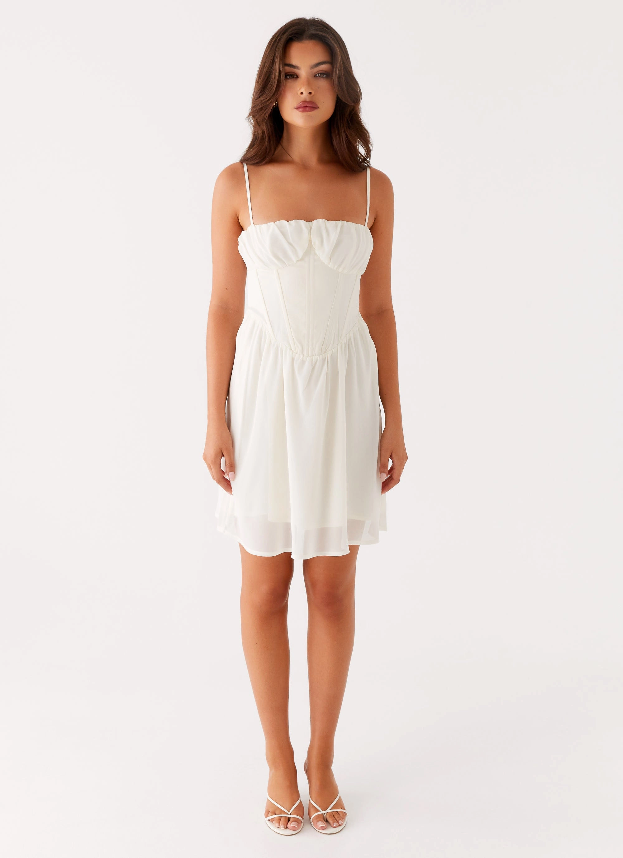 Harmony Mini Dress - Ivory Quiet Glow Silky Drape