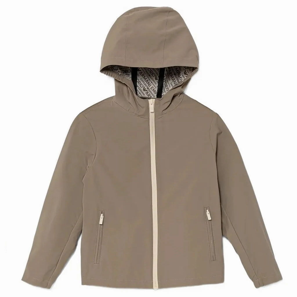 Emporio Armani Junior Eagle Logo Hooded Jacket High Loft Insulation Thermal Regulation System