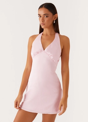 Heavy Hearted Mini Dress - Pink Silky Touch