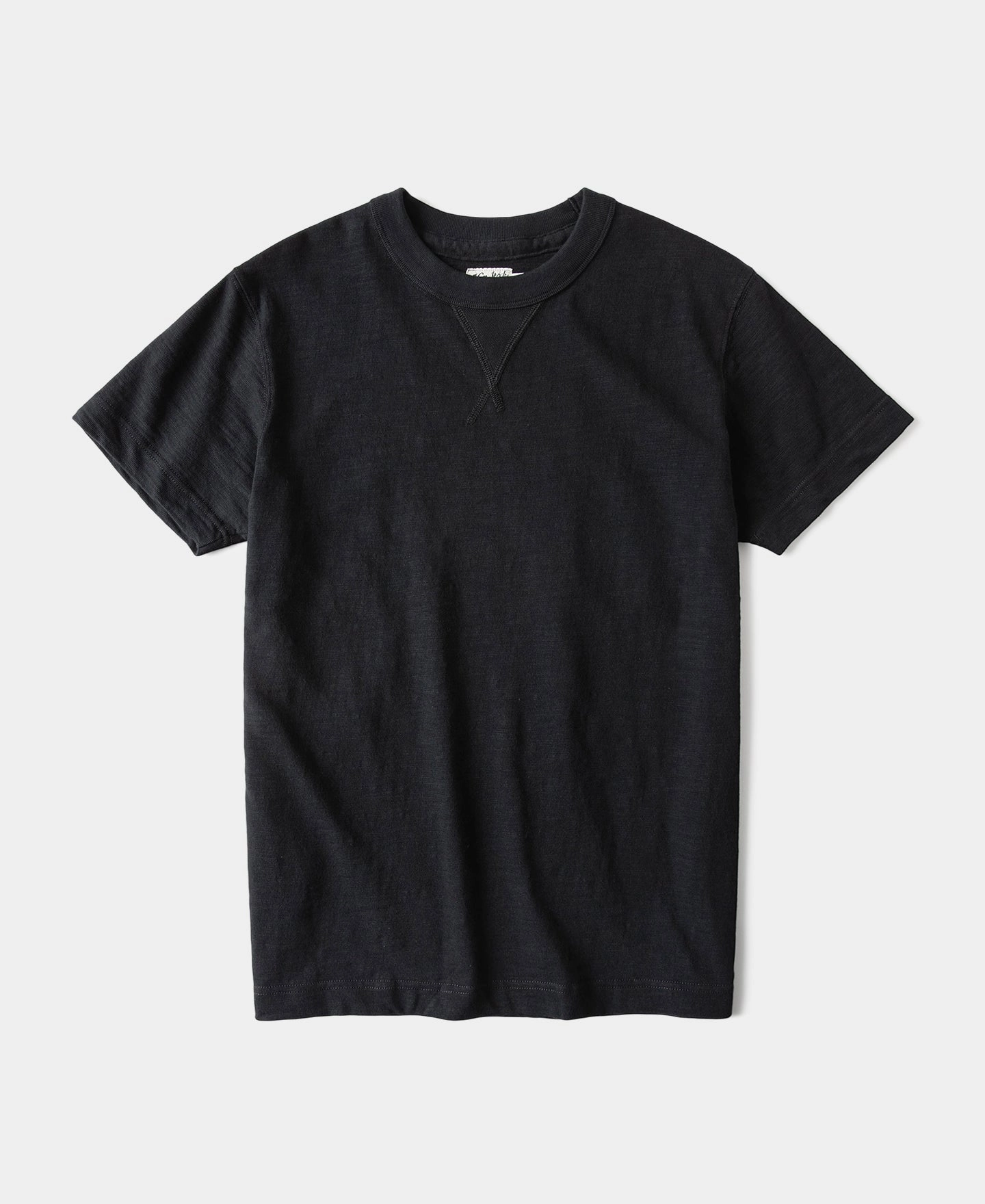 Heavyweight Cotton Gusset Tubular T-Shirt - Black Classic Layering