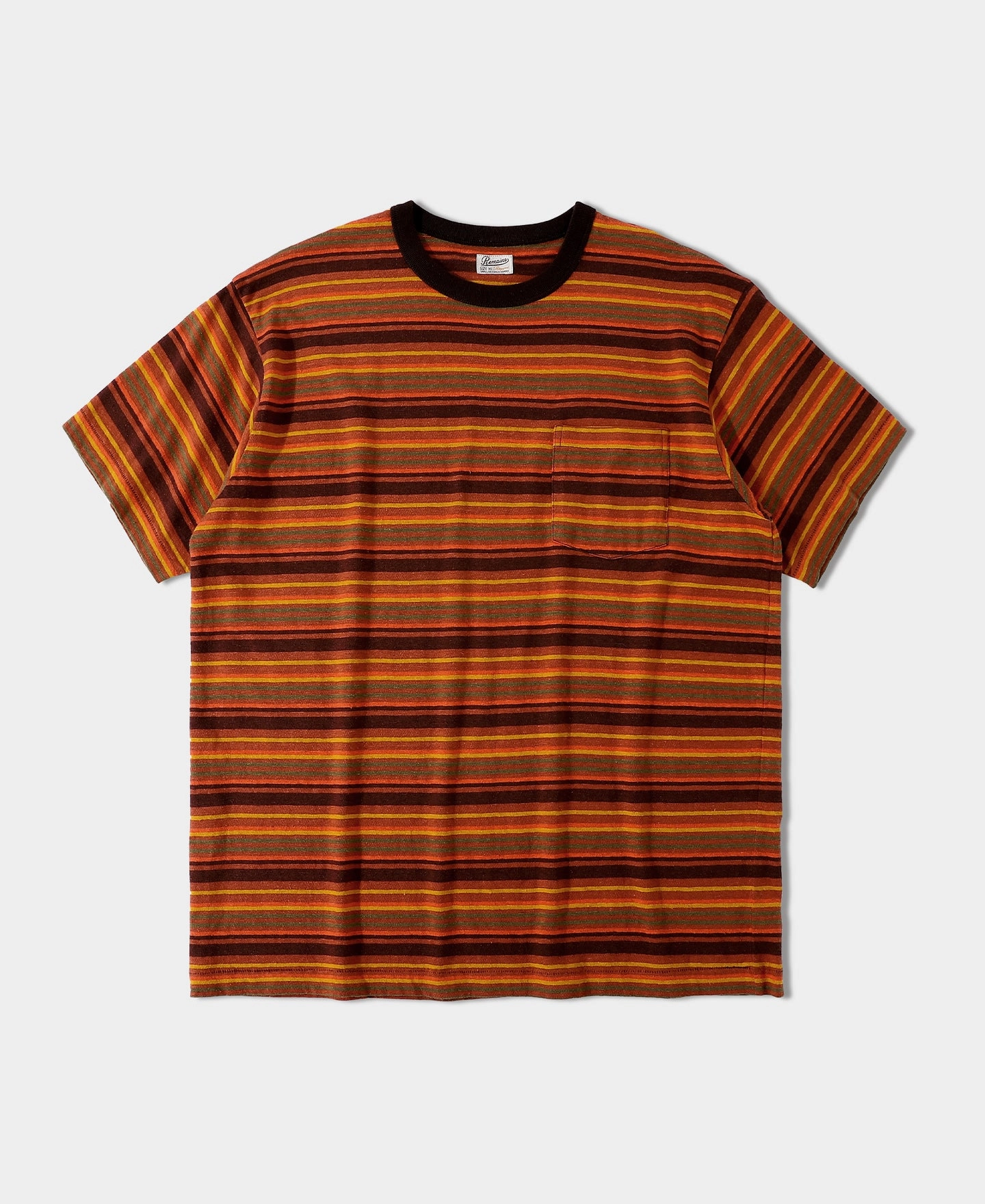 Hemp Organic Cotton Blend Stripe T-Shirt - Orange Soft and breathable