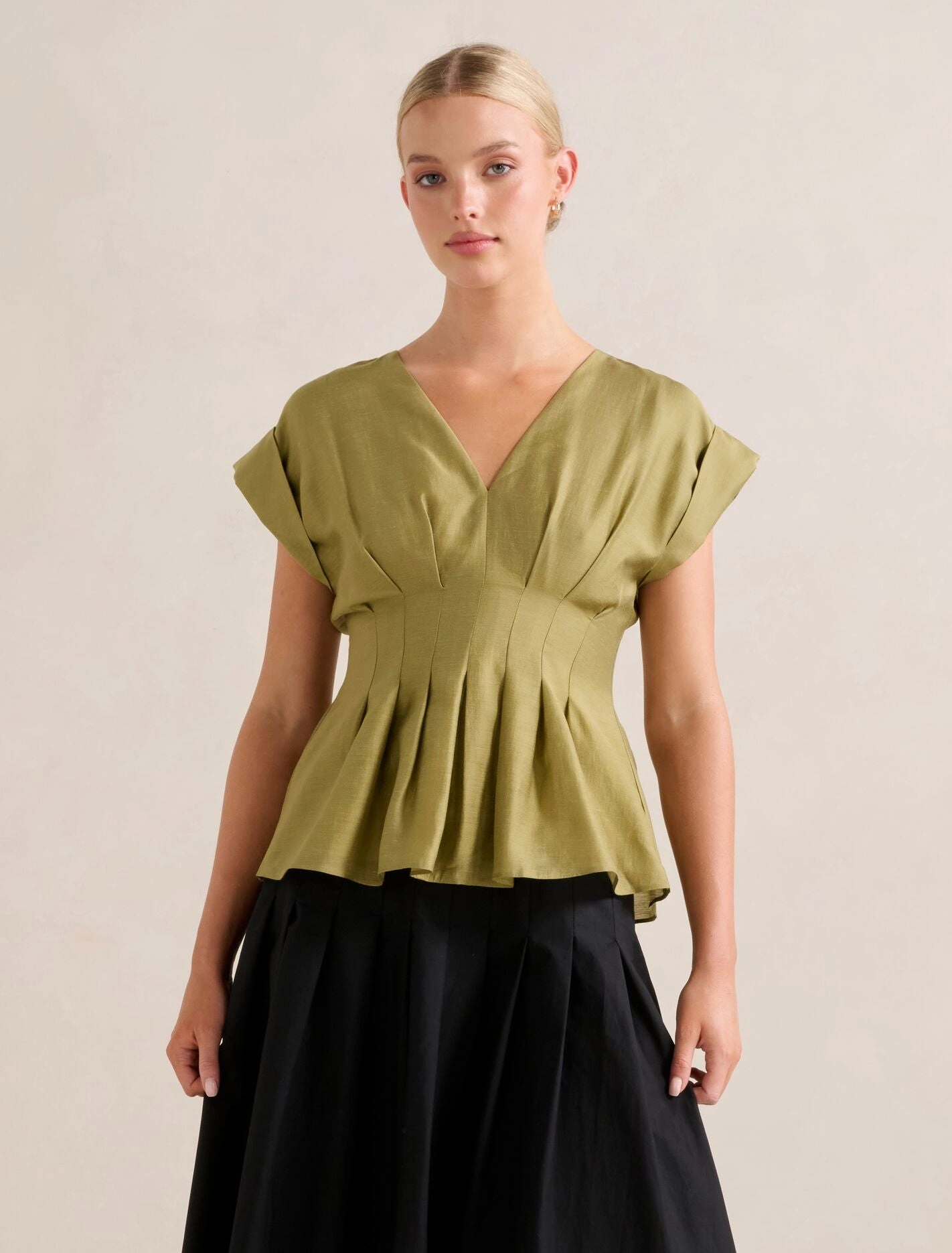 Layered Collar Design Vanessa V Neck Top