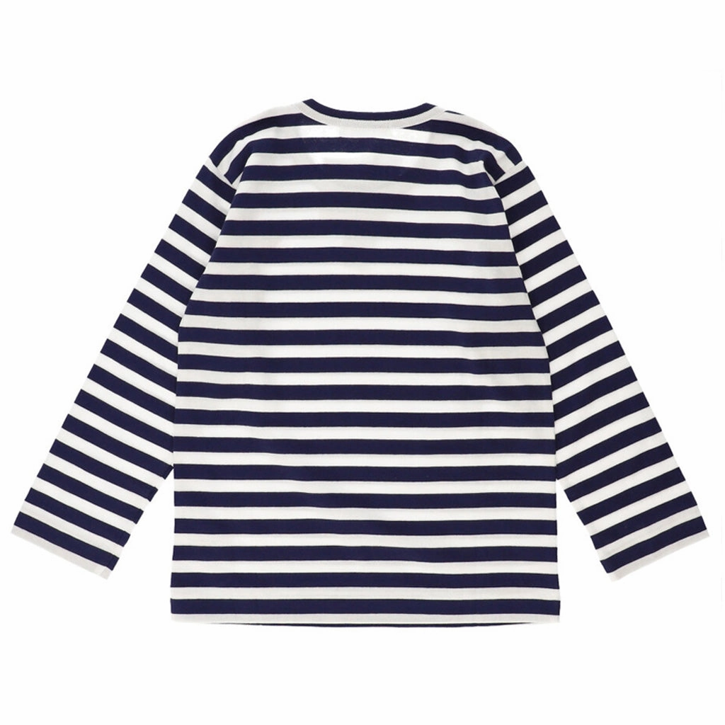 Comme Des Gar?ons Play Kids Striped Heart Logo T-Shirt Active Fashion Easy Comfort