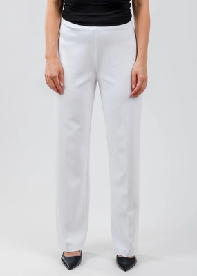 Jules Paramount Knit Pants - White Comfort Waist
