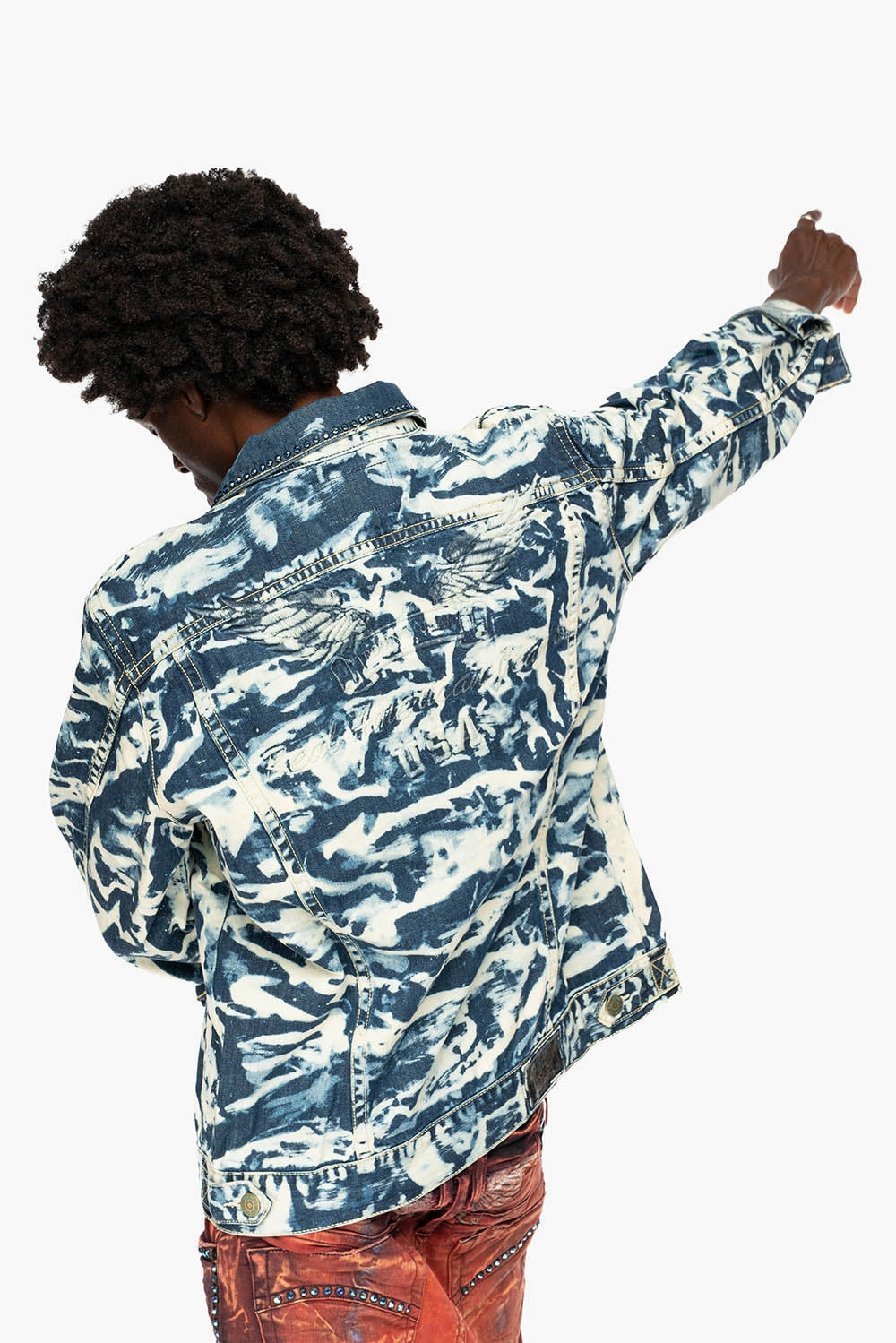 HybridLayerCompatibility Mold Resistant Coating SALT INDIGO JEAN JACKET EMBELLISHED WITH SAPPHIRE  CRYSTALS