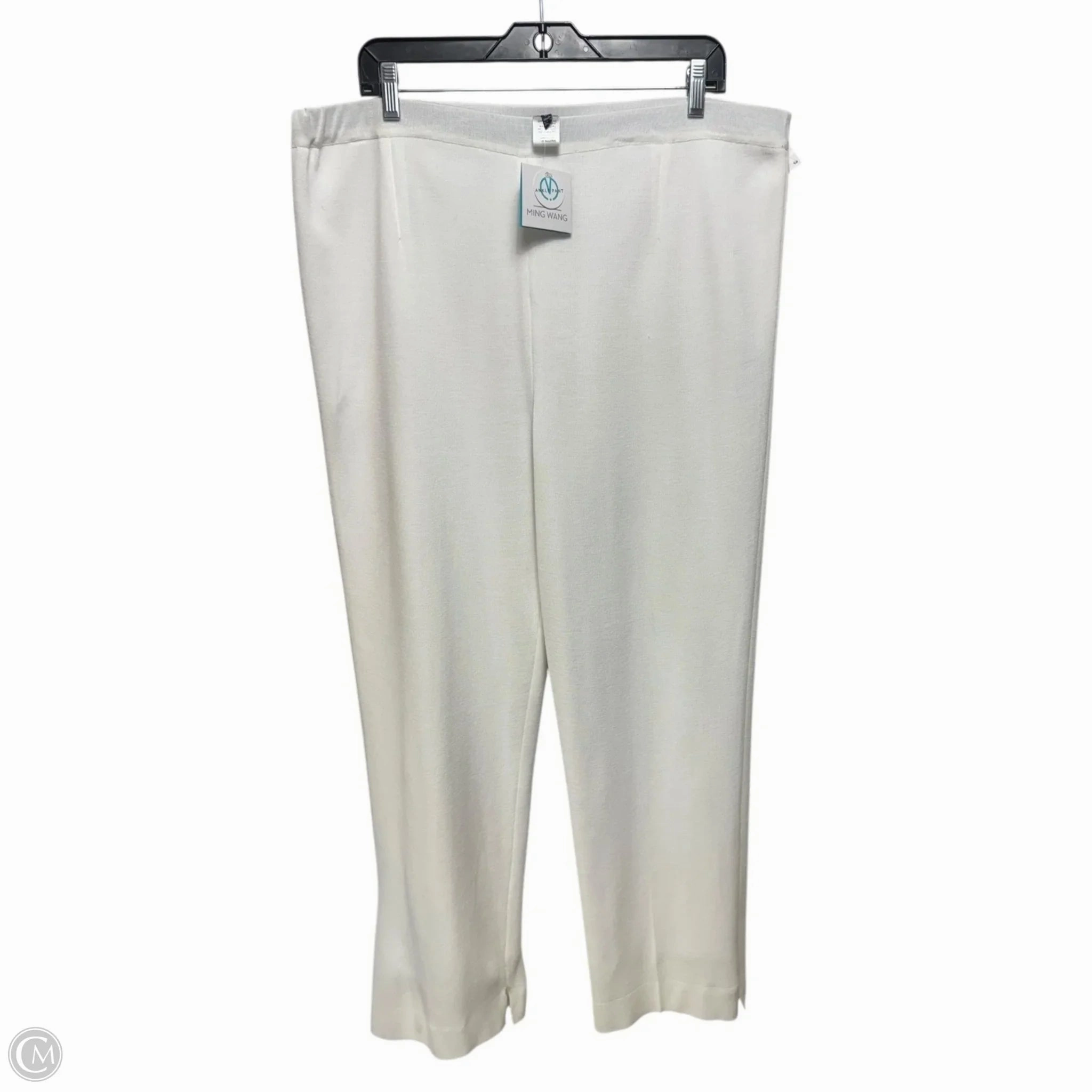 Knit Straight-Leg Ankle Pants By Ming Wang In White, Size: 1X Wind Resistance Breathable Style