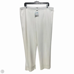 Knit Straight-Leg Ankle Pants By Ming Wang In White, Size: 1X Wind Resistance Breathable Style