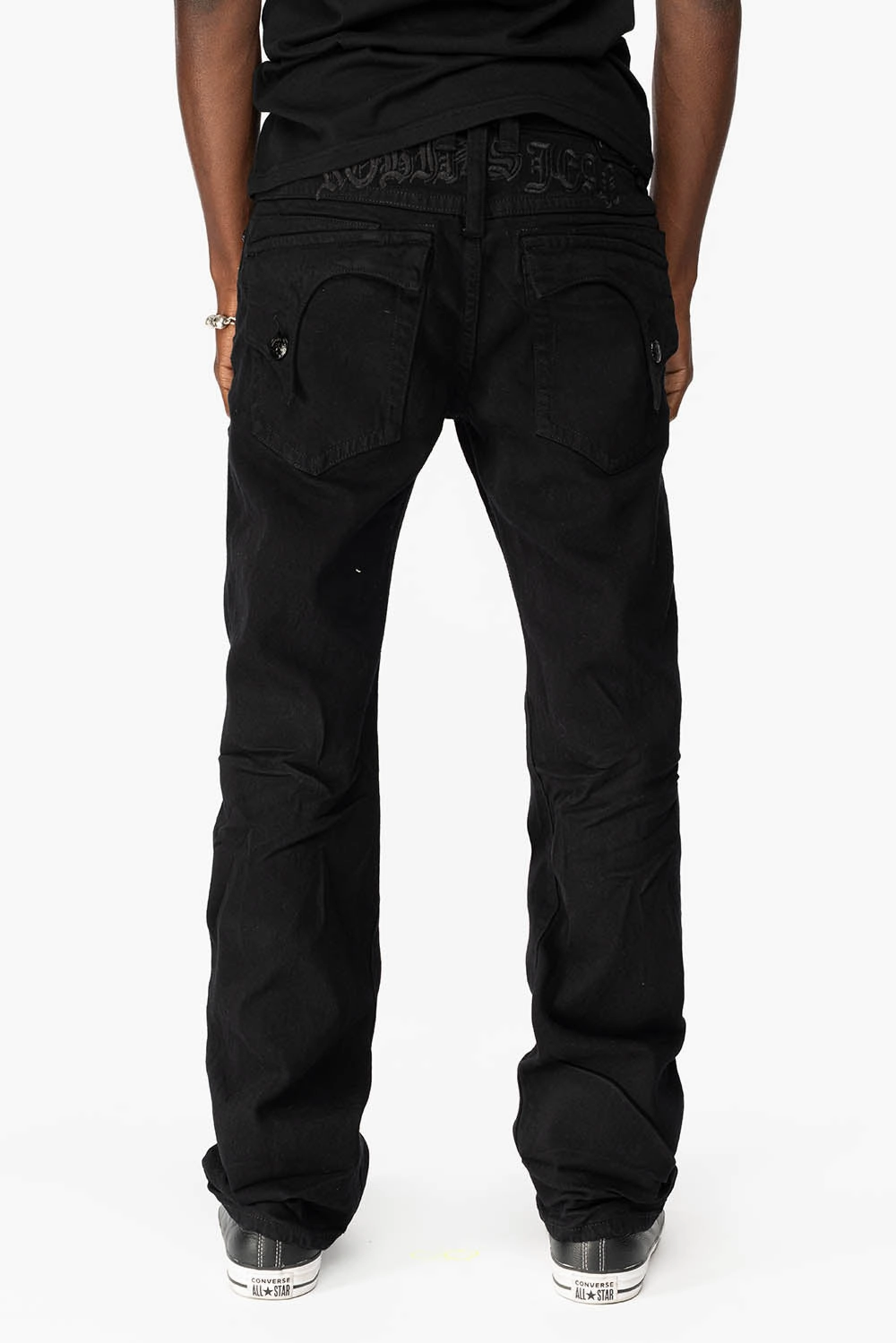Sharp Comfort KILLER FLAP MENS STRAIGHT LEG JEAN IN PURE BLACK