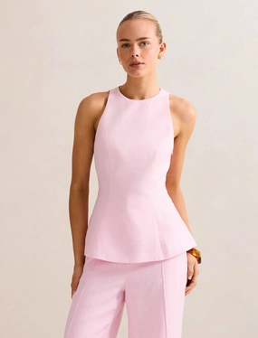 Liliana Linen Top AntiStaticFabric Layered Ventilation Zones