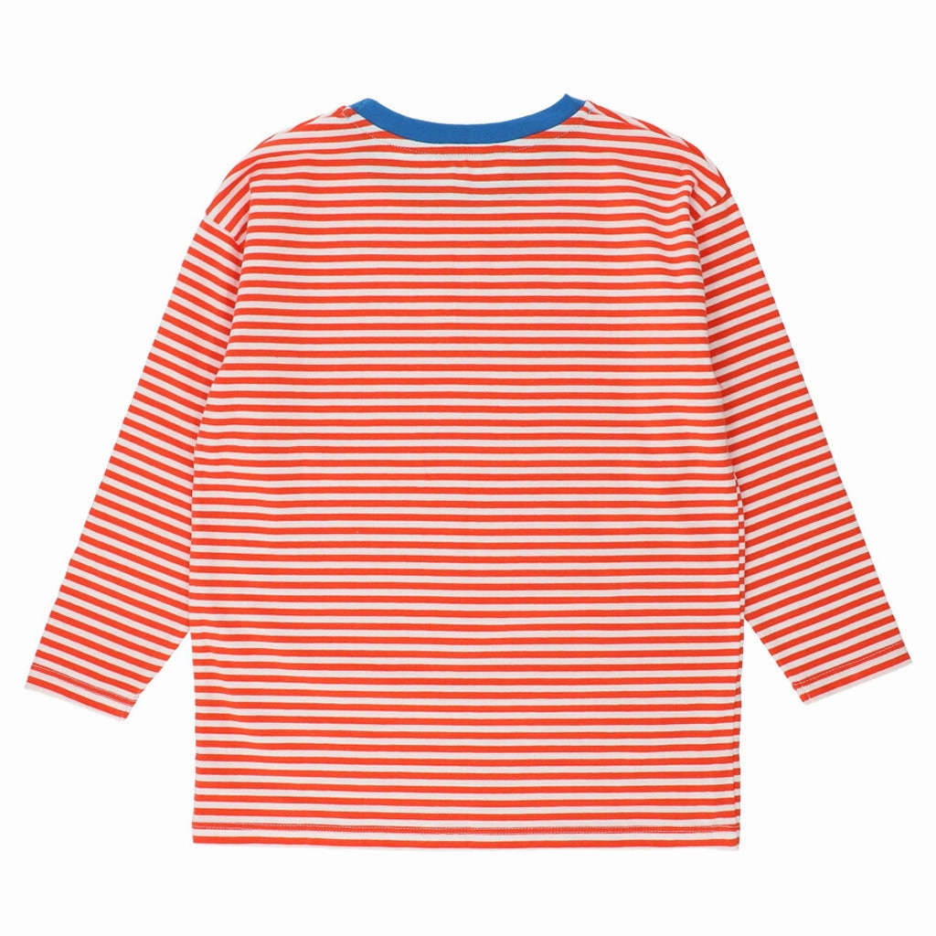 Moisture Control Lining Contrast-Trim Striped T-Shirt