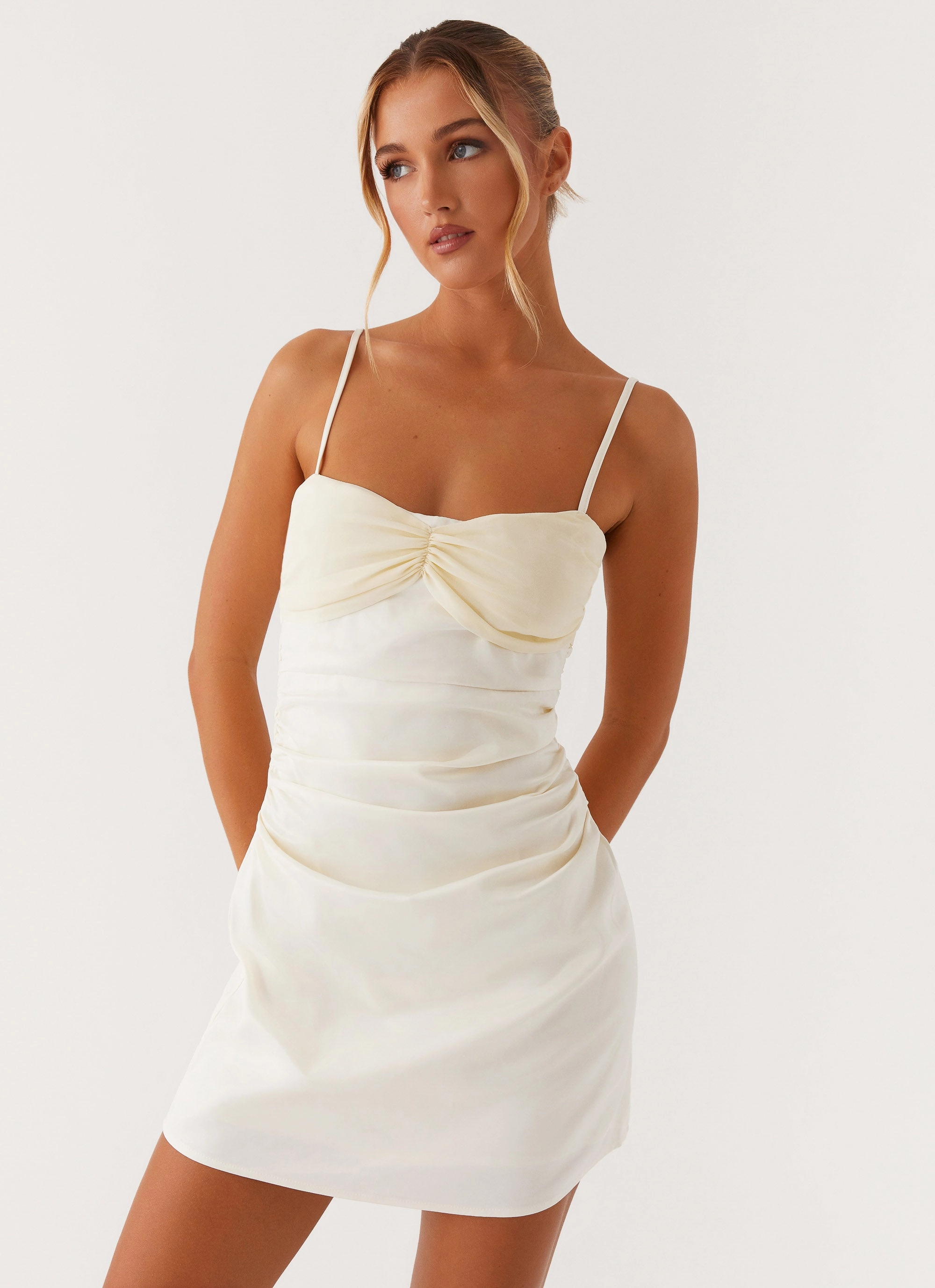 Soft Finish Last Summer Mini Dress - Ivory