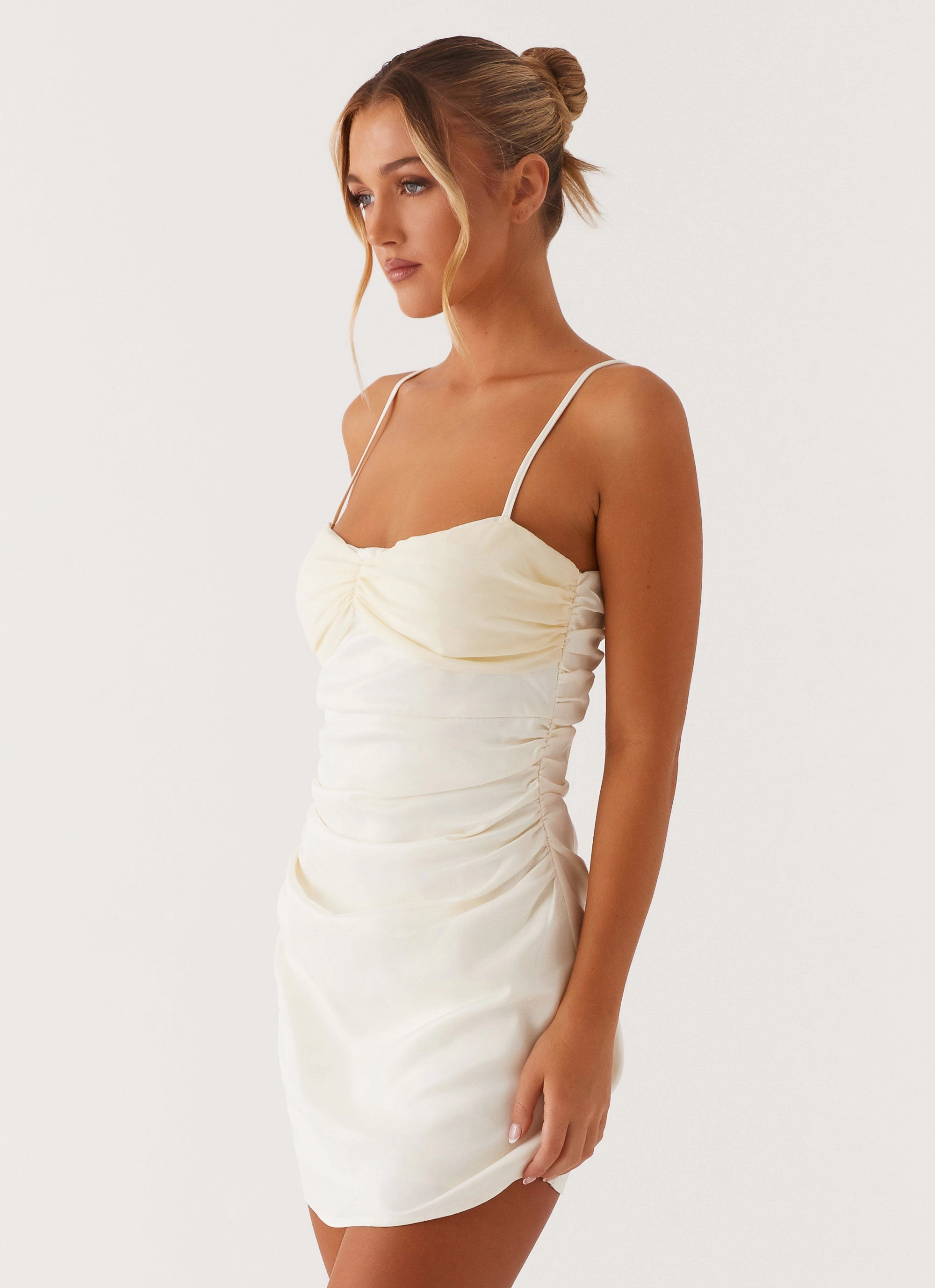 Flattering Fit for All Trendy And Comfortable Last Summer Mini Dress - Ivory