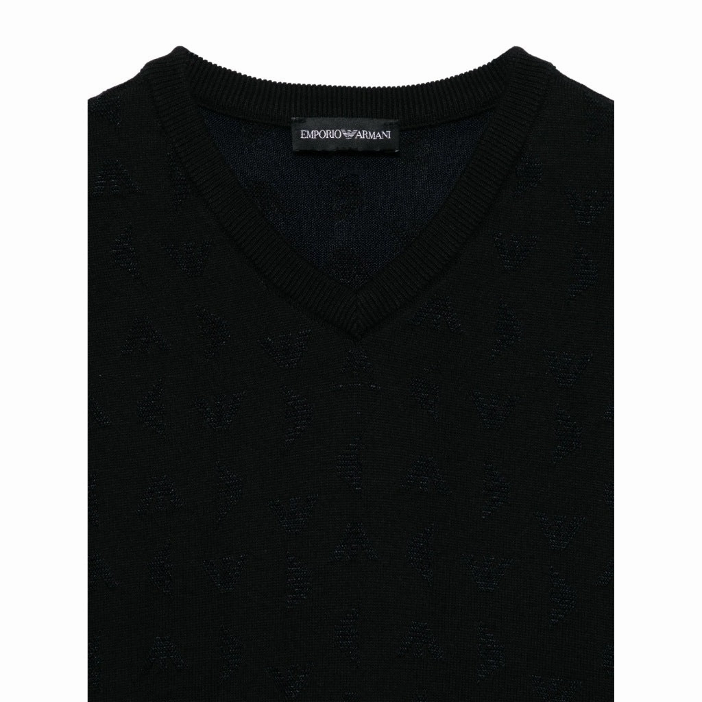 Emporio Armani Junior Eagle Pattern Knit Vest WaterResistant Coating