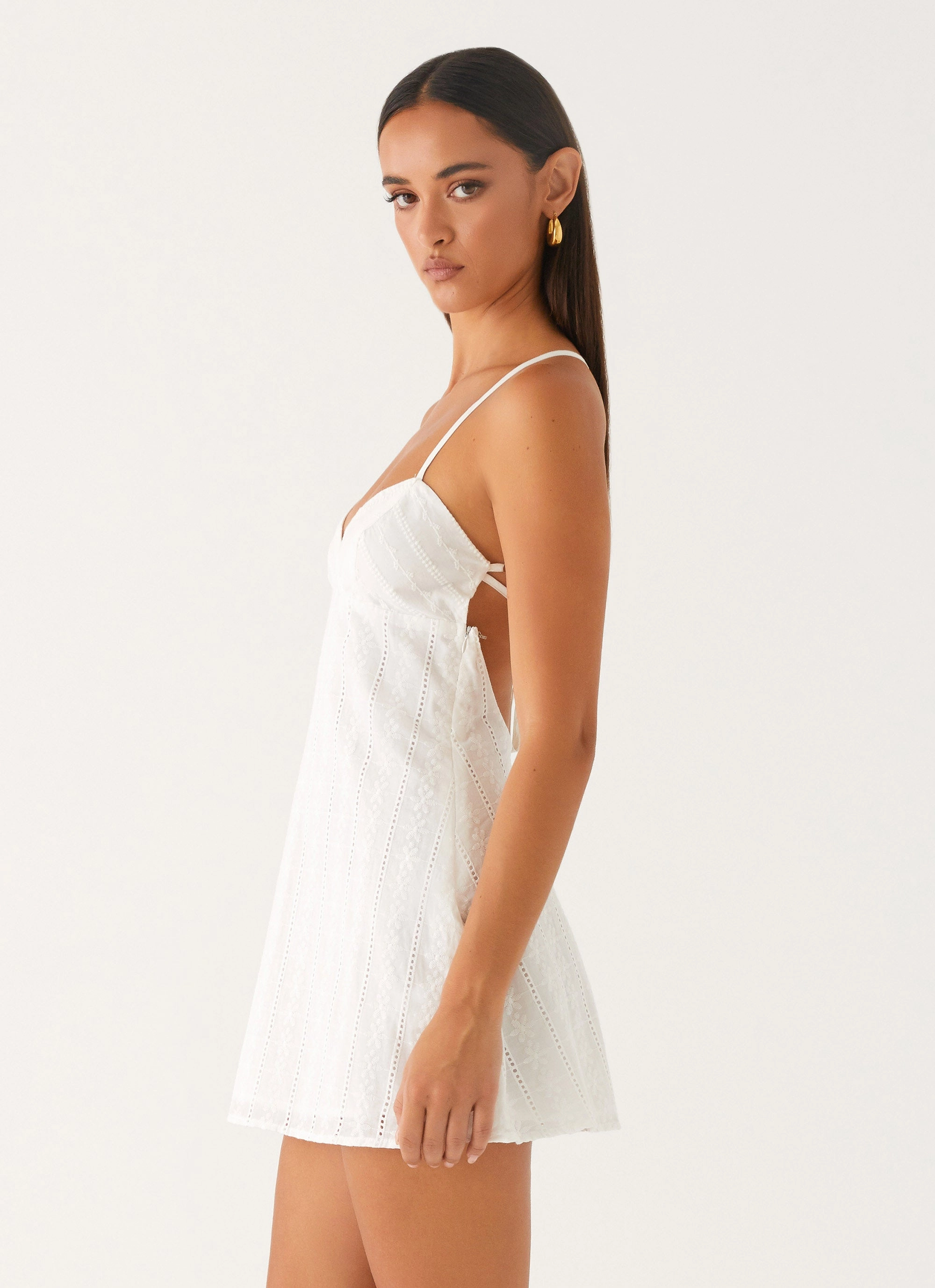 CrinkleResistantWeave Inara Mini Dress - Ivory