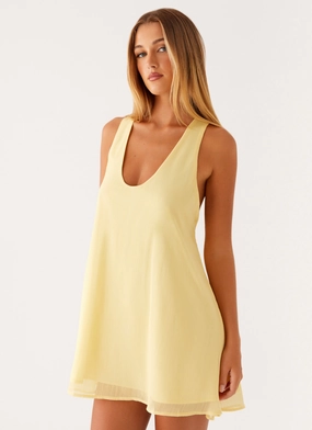 Bodycon-Fit Industry Mini Dress - Pastel Yellow
