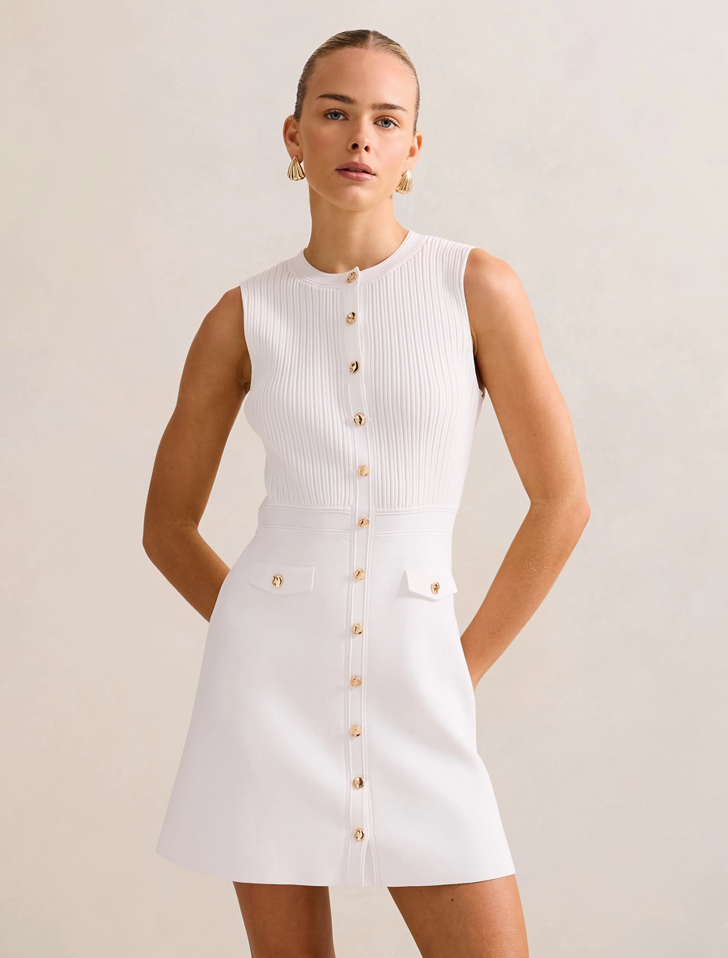 Issie Stitch Interest Mini Dress Tailored Mood Comfortable fit for outings