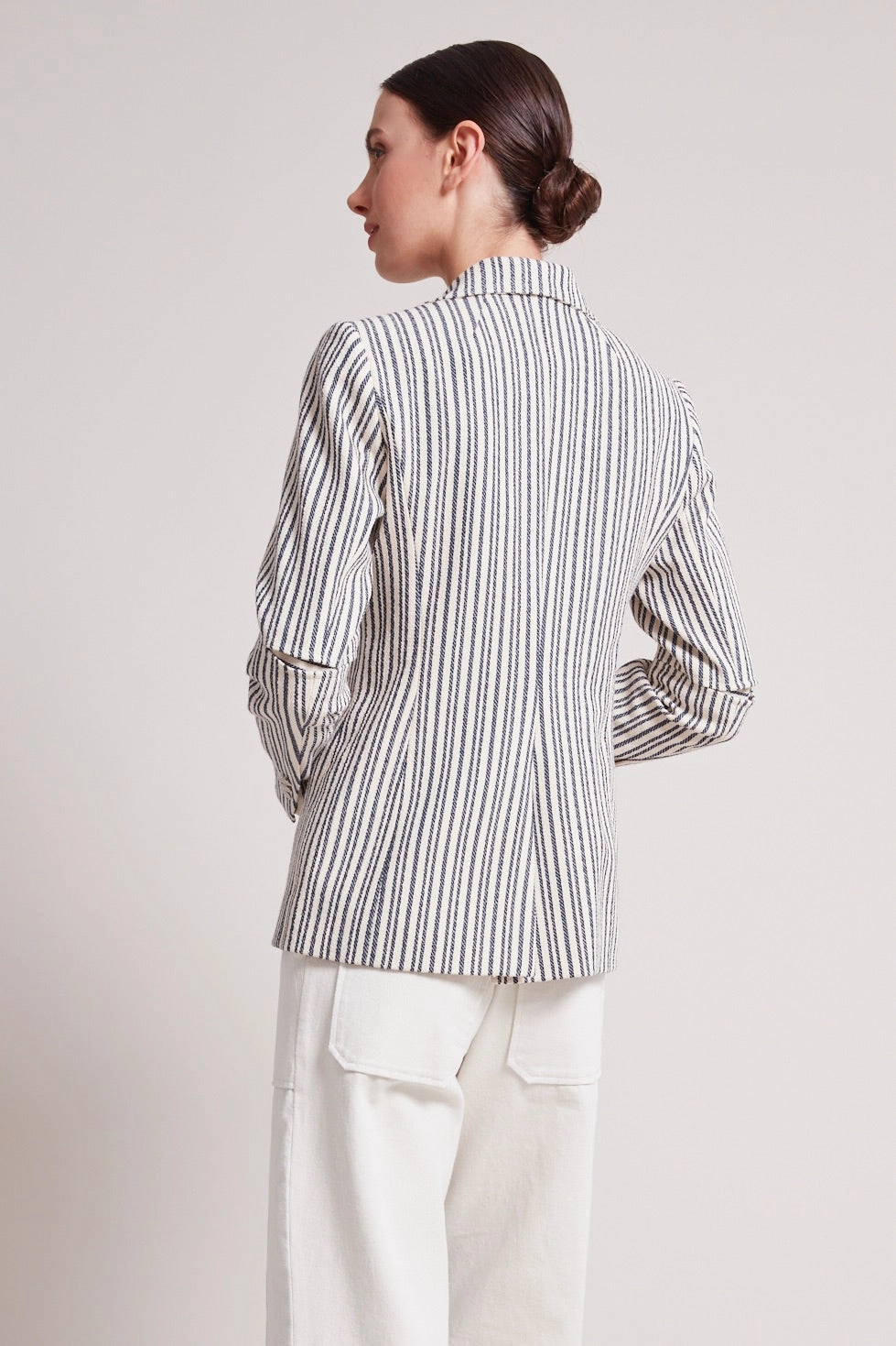 James Double Breasted Signature Blazer - Navy/Off White NonChafing Seam Placement