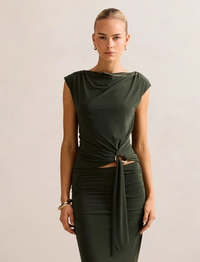 FrenchTerryTexture Jazelle Hardware Drape Detail Top