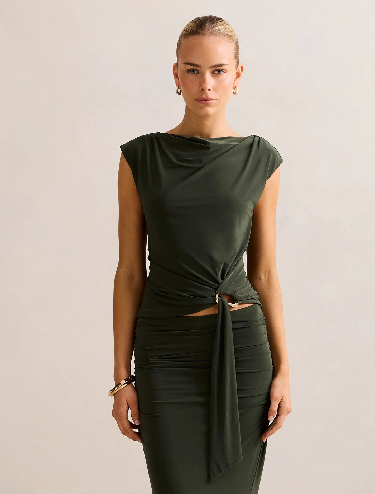 Jazelle Hardware Drape Detail Top Adjustable Hem