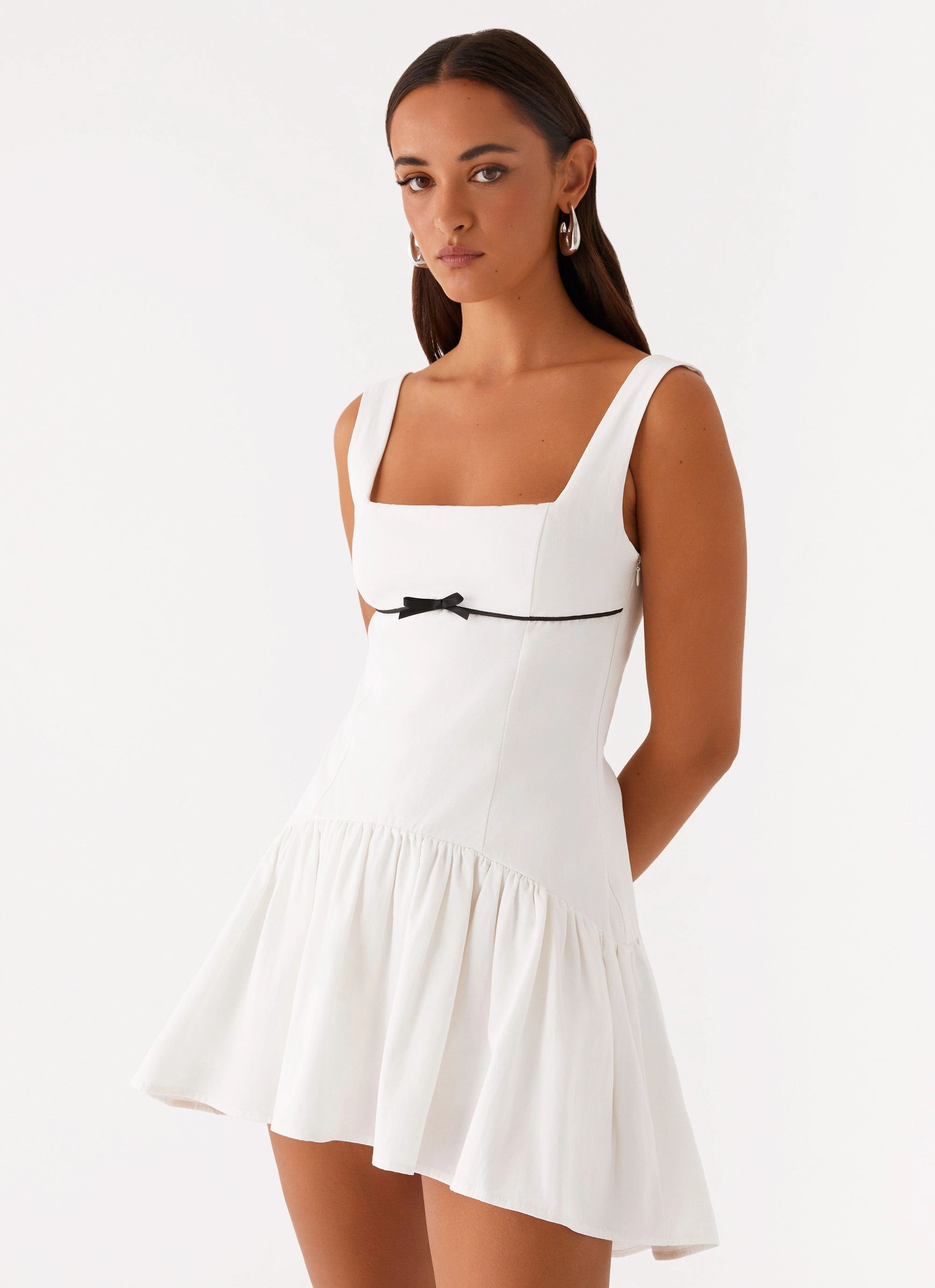 Sophisticated Look Work or Casual Jolene Mini Dress - White