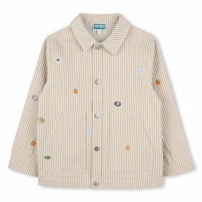Kenzo Kids Cotton Twill Jacket Velcro Fasten Top Guard