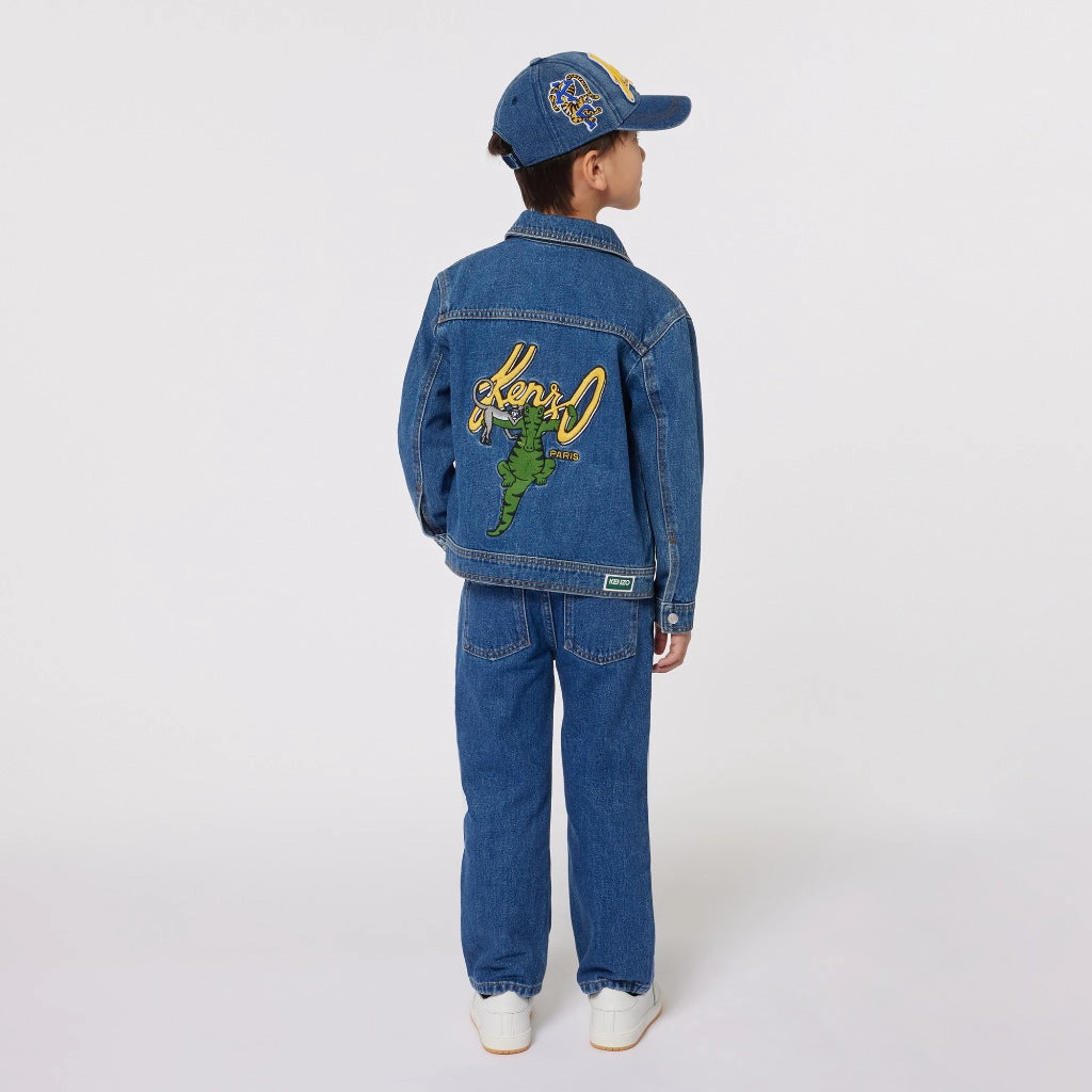 Kenzo Kids Denim Jacket Moisture Wicking Finish Waterproof Zipper