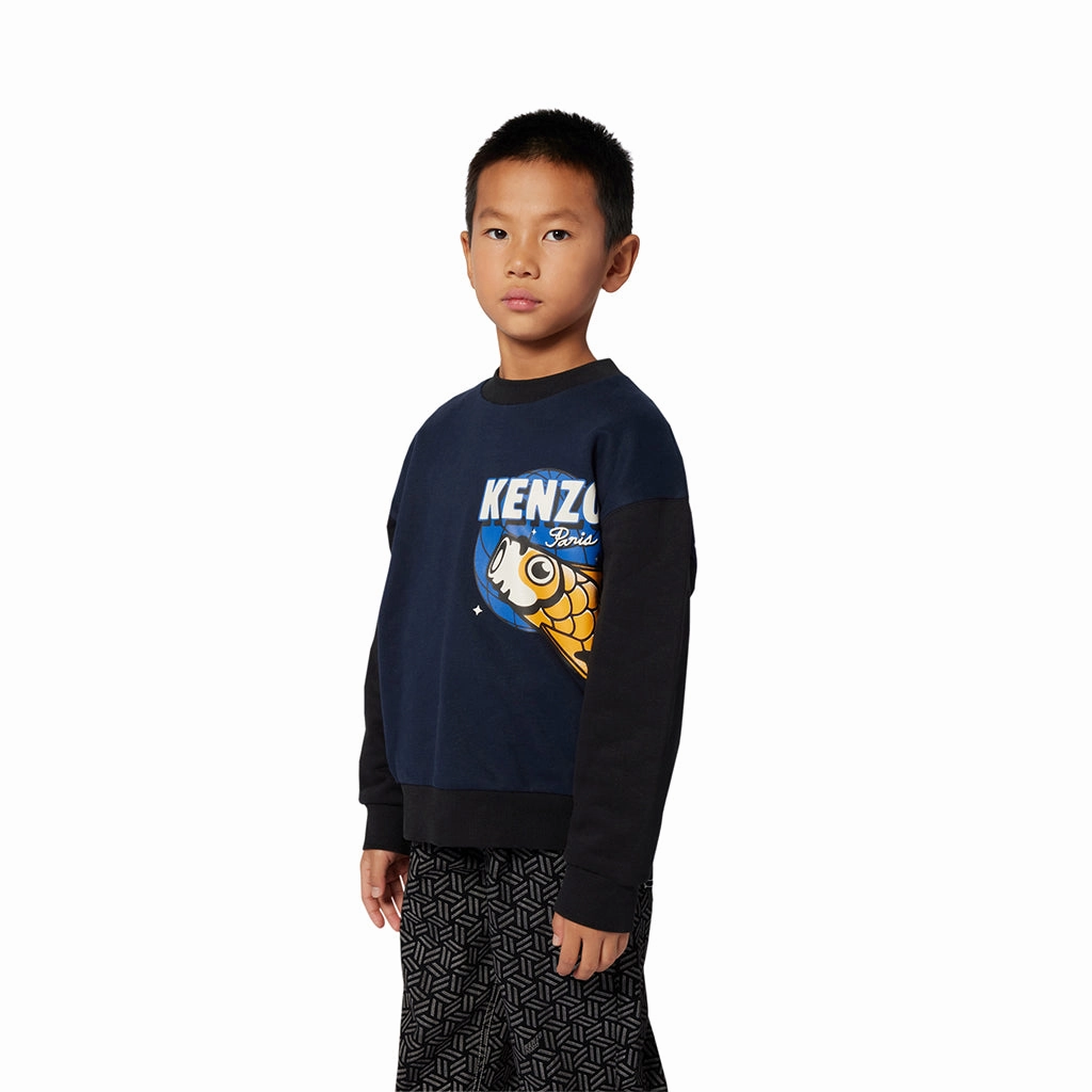 Kenzo Kids Fleece Sweatshirt AdjustableClosure