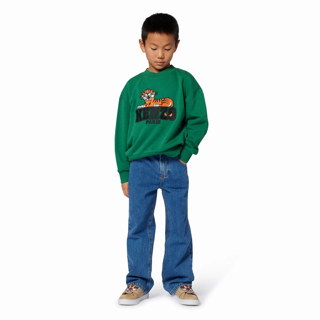 Resilient Fabric Blend Ventilated Panel Design Kenzo Kids Fleece Sweatshirt