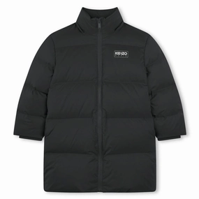 Kenzo Kids Logo Print Puffer Jacket Durable Stitching Scratch Resistant Zippers