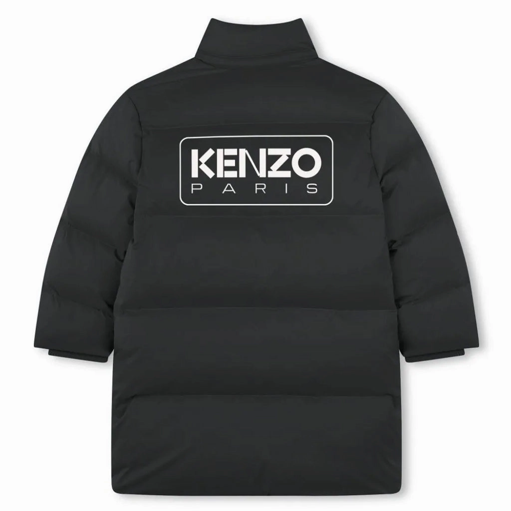 Kenzo Kids Logo Print Puffer Jacket Compression Storage Ventilated Back